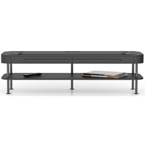 KARE DESIGN Montieri TV-bord, m. 1 hylde og 2 skuffer - antracitgrå MDF og stål (160x46)