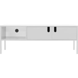 TENZO Uno TV-bord, m. 2 låger, 3 rum og plasthåndtag - hvid MDF (137x40)