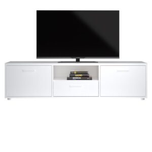 TVILUM Media TV-bord, m. 2 låger og 1 skuffe - hvid folie/spånplade (147.2x39.8)