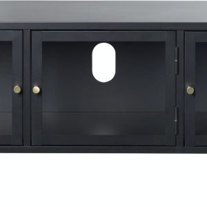 Carmel, TV-bord, Metal by Unique Furniture (H: 52 cm. x B: 40 cm. x L: 132 cm., Sort)