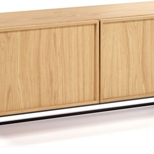 Taiana, TV-bord med to låger, moderne, nordisk by Kave Home (H: 51 cm. B: 112 cm. L: 42 cm., Natur)