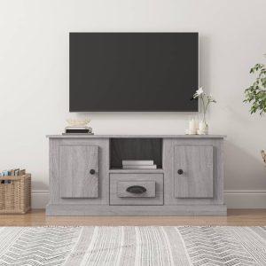 Tv-bord 100x35,5x45 cm konstrueret træ grå sonoma-eg