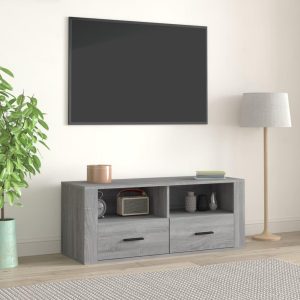 Tv-bord 100x35x40 cm konstrueret træ grå sonoma-eg