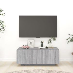 Tv-bord 100x35x40 cm konstrueret træ grå sonoma-eg