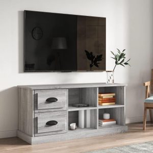 Tv-bord 102x35,5x47,5 cm konstrueret træ grå sonoma-eg