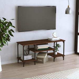 Tv-bord 102x35x45,5 cm konstrueret træ brun egetræsfarve