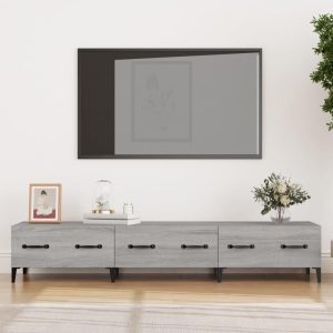 Tv-bord 150x34,5x30 cm konstrueret træ grå sonoma-eg
