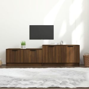 Tv-bord 158,5x36x45 cm konstrueret træ brun egetræsfarve