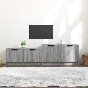 Tv-bord 158,5x36x45 cm konstrueret træ grå sonoma-eg