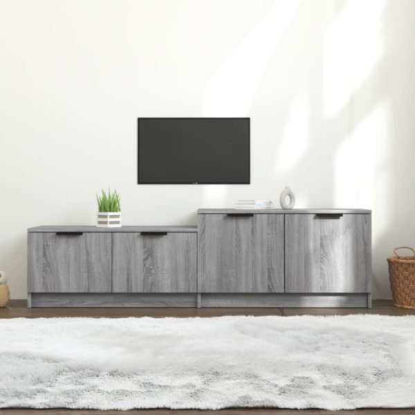 Tv-bord 158,5x36x45 cm konstrueret træ grå sonoma-eg