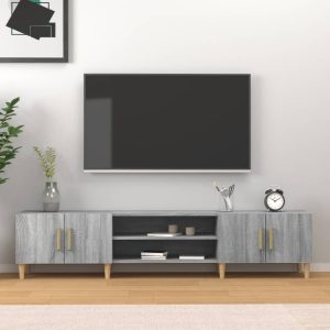 Tv-bord 180x31,5x40 cm konstrueret træ grå sonoma-eg