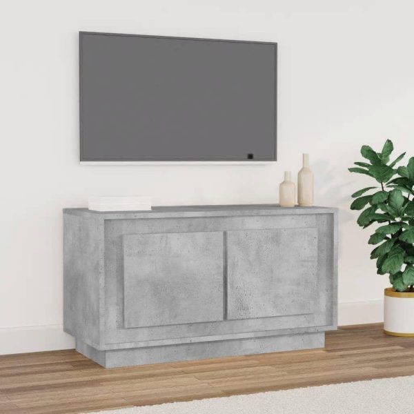 Tv-bord 80x35x45 cm konstrueret træ betongrå