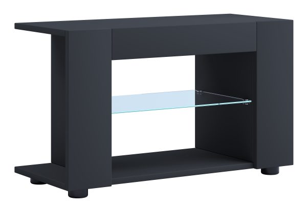 VCM NORDIC Plexalo L TV-bord, m. 1 glashylde - sort træ (70x30)