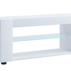 VCM NORDIC Plexalo XL TV-bord, m. 1 glashylde - hvid træ (110x30)