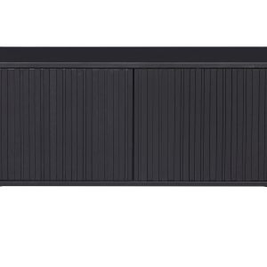 WOOOD EXCLUSIVE New Gravure TV-bord, m. 2 push to open låger - sort fyrretræ og sort metal (B:100)