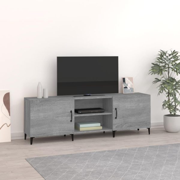 Tv-bord 150x30x50 cm konstrueret træ grå sonoma-eg
