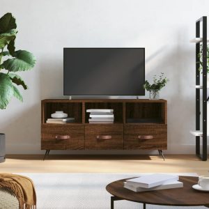 Tv-bord 102x36x50 cm konstrueret træ brun egetræsfarve