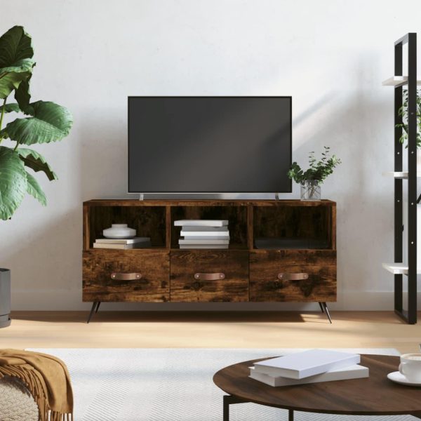 Tv-bord 102x36x50 cm konstrueret træ røget egetræsfarve