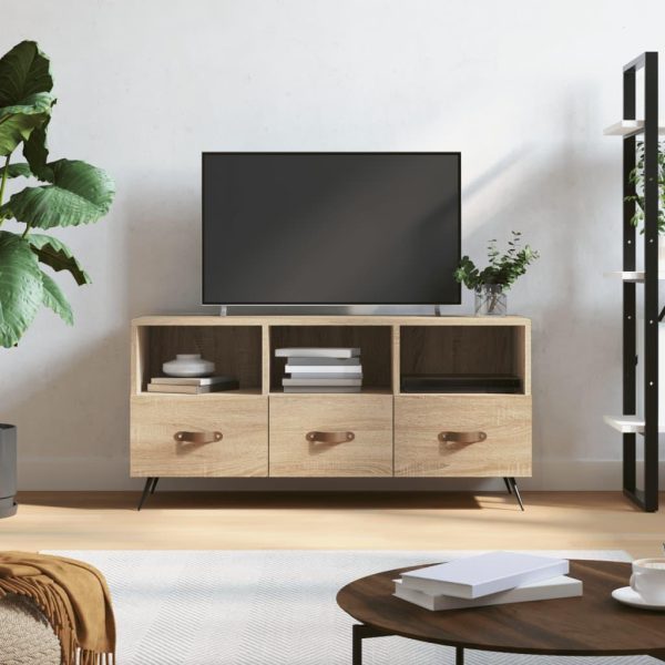 Tv-bord 102x36x50 cm konstrueret træ sonoma-eg