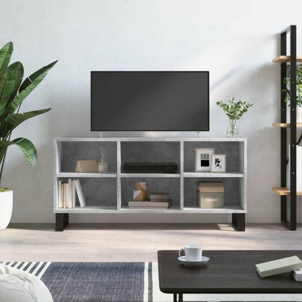 Tv-bord 103,5x30x50 cm konstrueret træ betongrå
