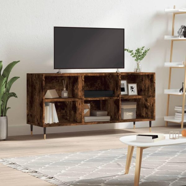 Tv-bord 103,5x30x50 cm konstrueret træ røget egetræsfarve