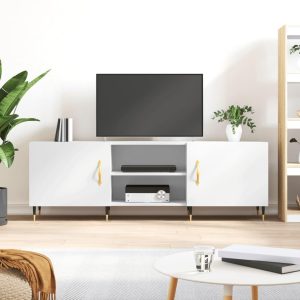 Tv-bord 150x30x50 cm konstrueret træ hvid