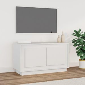 Tv-bord 80x35x45 cm konstrueret træ hvid