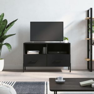 Tv-bord 80x36x50 cm konstrueret træ sort
