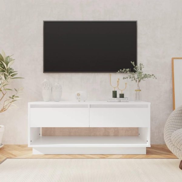 Tv-bord 102x41x44 cm konstrueret træ hvid