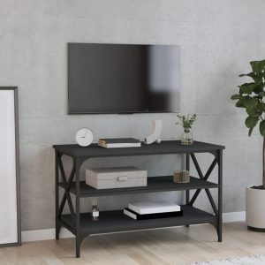 Tv-bord 80x40x50 cm konstrueret træ sort